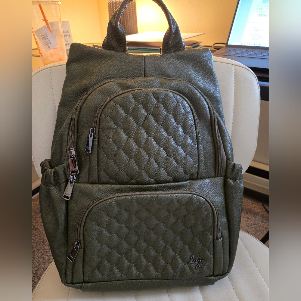 Lug Quilted Green Backpack